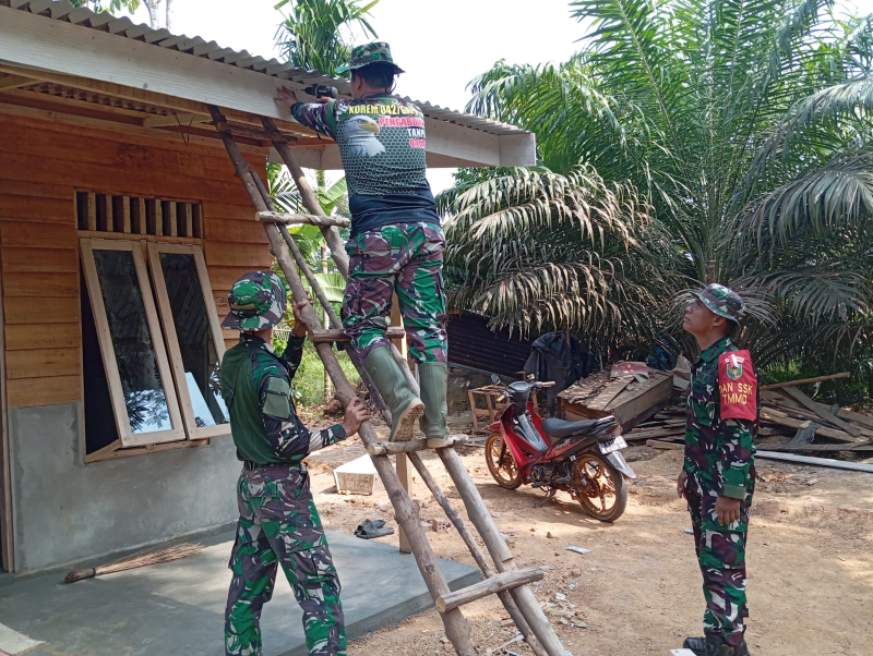 Begini Progres Pembangunan Rumah Nenek Waini yang Dibangun Satgas TMMD ke-121 Kodim 0415/Jambi