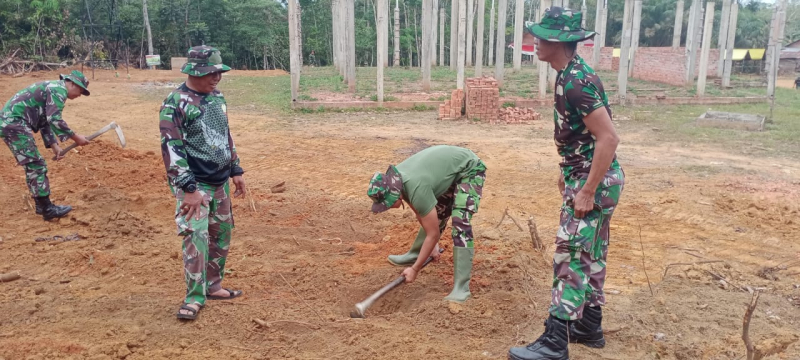 Sambit Tim Wasev Mabes TNI, Satgas Kodim Jambi Percepat Pengerjaan Persiapan Penghijauan Titik Sasaran