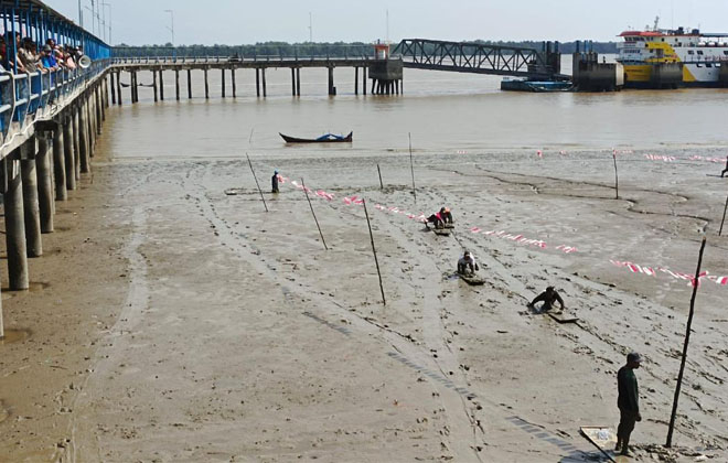 Dalam rangka HUT RI ke 79, Pemkab Tanjung Jabung Barat menyelenggarakan lomba tongkah di area Pelabuhan Roro Kuala Tungkal.