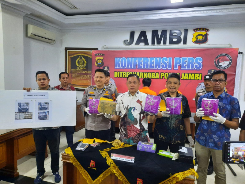 Polda Jambi Gagalkan Pengiriman 4,5 kg Sabu dari Aceh Tujuan Sumatra Selatan