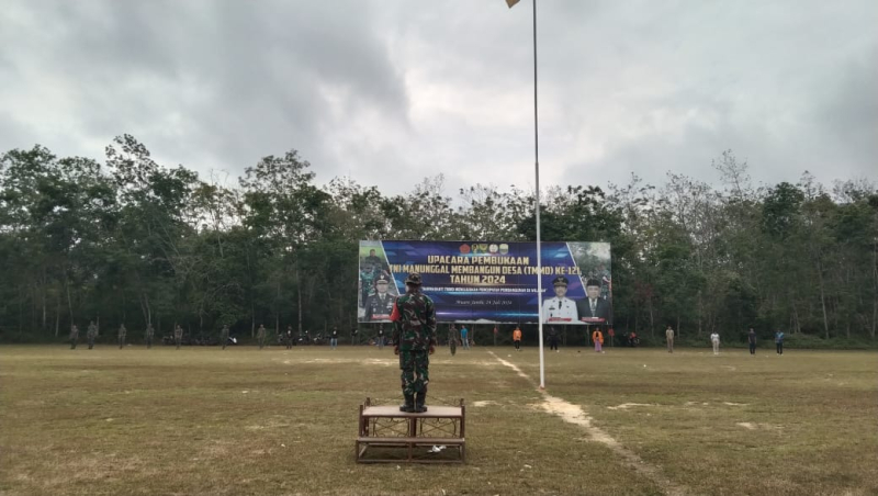 Sambut HUT RI ke 79, Satgas Kodim Jambi Terlibat dalam Pengibaran Bendera Merah Putih