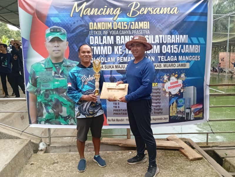 Dansatgas TMMD 121 Kodim 0415/Jambi Buka Lomba Mancing Dandim Cup