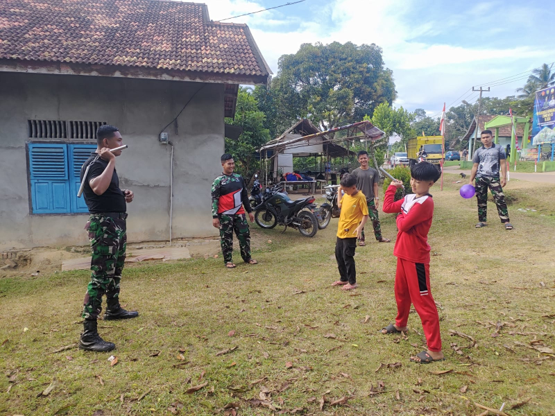 Satgas TMMD ke 121 Kodim 0415/Jambi di Desa Suka Maju Lakukan latihan 