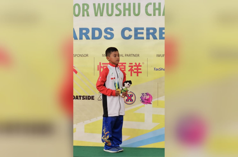 Membanggakan, Zivan Abimanyu Siswa SDN 47 Kota Jambi Raih Medali Emas di Kejuaraan Wushu Internasional Brunei