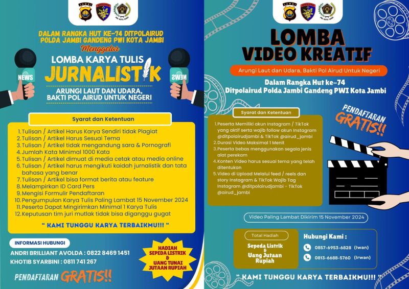 Lomba Karya Tulis Jurnalistik dan Video Kreatif.