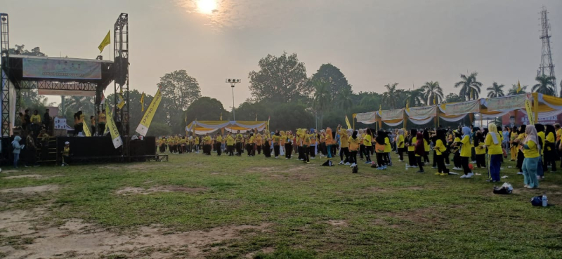 Meriahkan HUT ke 60, DPD Partai Golkar Provinsi Jambi Gelar Senam Bersama Kader dan Masyarakat