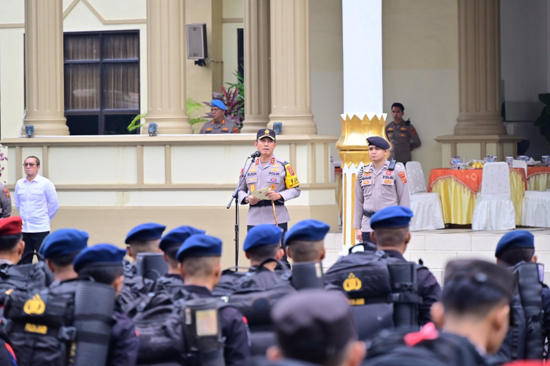 Apel Pergeseran Pasukan Pengamanan Pilkada 2024, Polda Jambi Berangkatkan 731 Personel