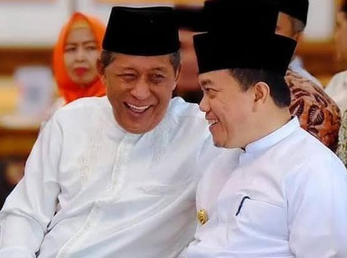 Calon gubernur dan wakil gubernur Jambi pasangan Al Haris-Abdullah Sani hadir bersama dalam sebuah kegiatan beberapa waktu lalu. 