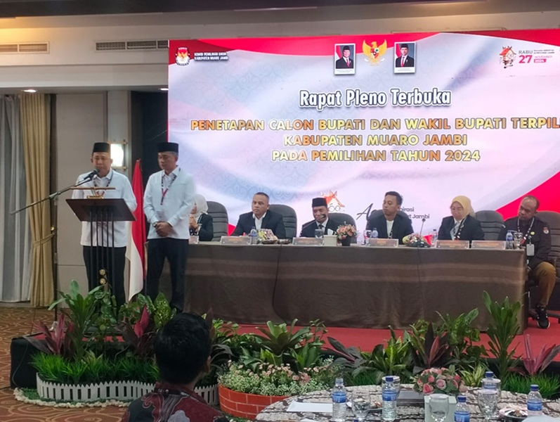 KPU Gelar Pleno Penetapan Paslon Terpilih Pilkada Muaro Jambi 2024