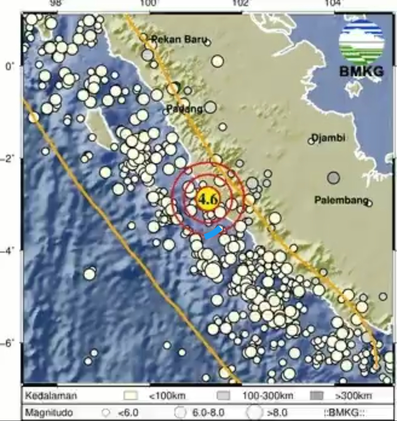 Gempa 4.6 Magnitudo Guncang Bengkulu, Terasa Hingga Kerinci dan Sungai Penuh

