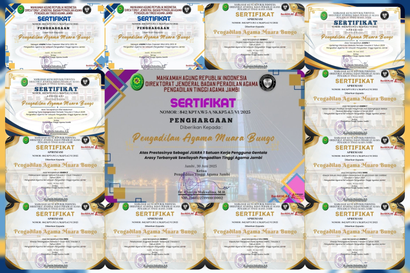 Kokoh di Puncak. 15 Kategori Penilaian, PA Muara Bungo Sabet 13 Penghargaan