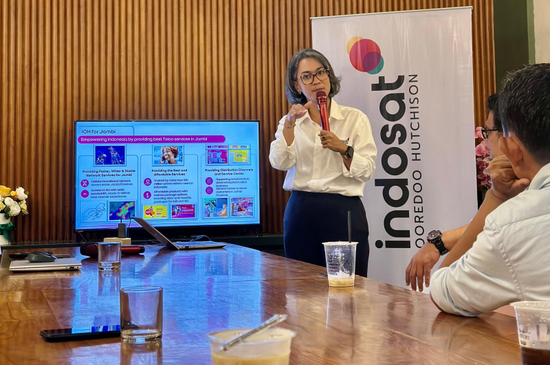 Suasana Hangat Mewarnai Ngopi Bareng dan sharing knowledge Indosat bersama awak media Jambi, Kamis (11/09/2025).