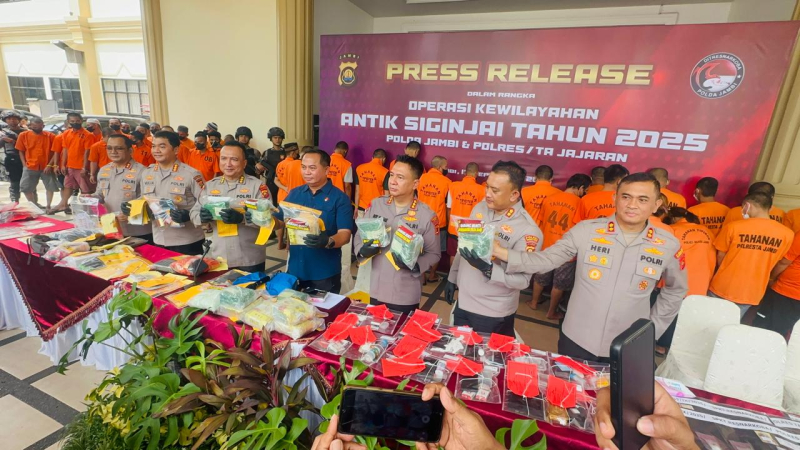 Operasi Antik Siginjai 2025: Ditresnarkoba Polda Jambi Ungkap 116 Kasus Narkoba, Amankan 247 Tersangka