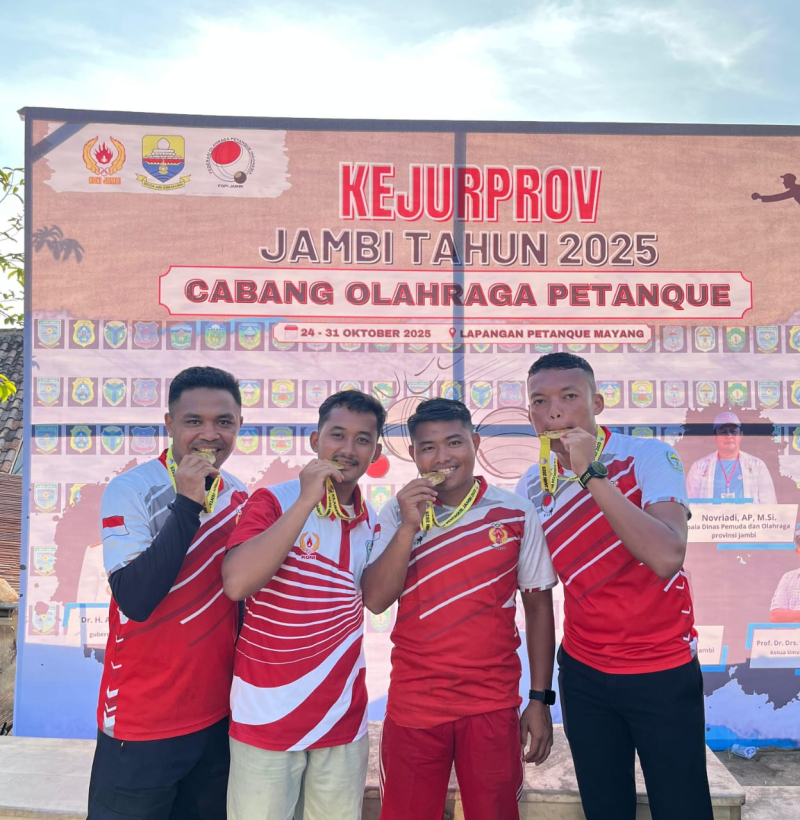 Atlet Kerinci Raih Medali Emas Beregu Putra Kejurprov Petanque Jambi 2025