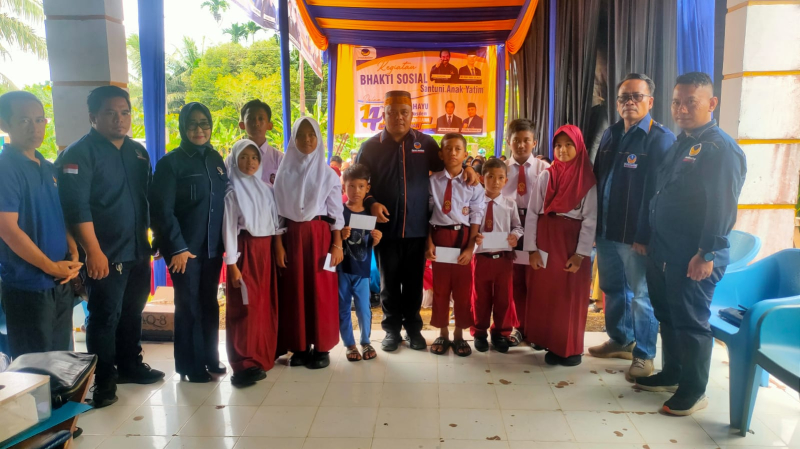 Peringati HUT ke-14, NasDem Tanjabtim Santuni Anak Yatim dan Piatu