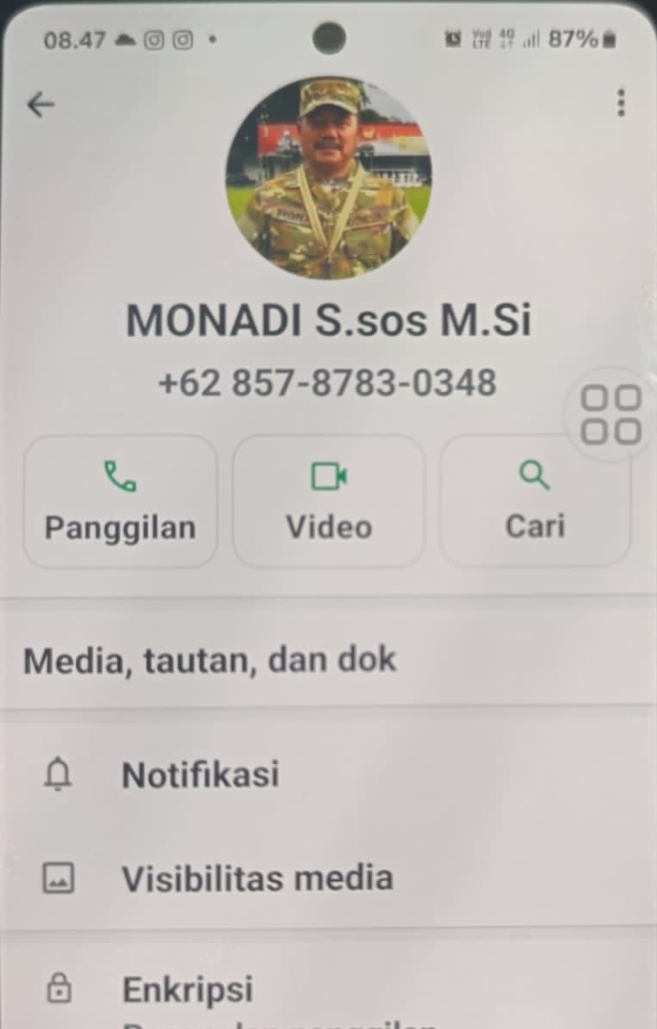 Waspada! Nomor WhatsApp Mengatasnamakan Bupati Monadi Beredar, Dipastikan Palsu