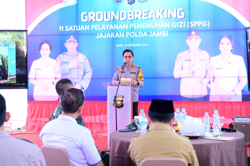Polda Jambi Melaksanakan Kegiatan Ground Breaking SPPG Serentak