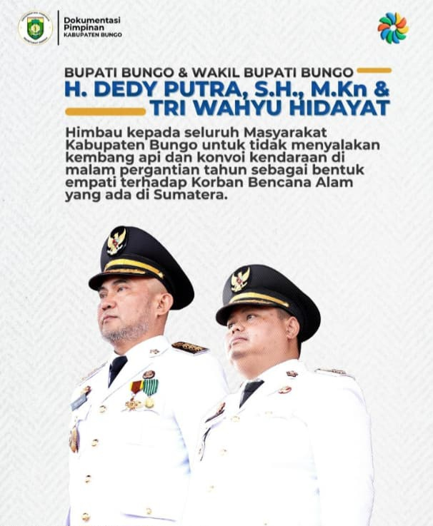 Bupati Bungo Larang Pesta Perayaan Tahun Baru 2026, Sanksi Menunggu Jika Melanggar