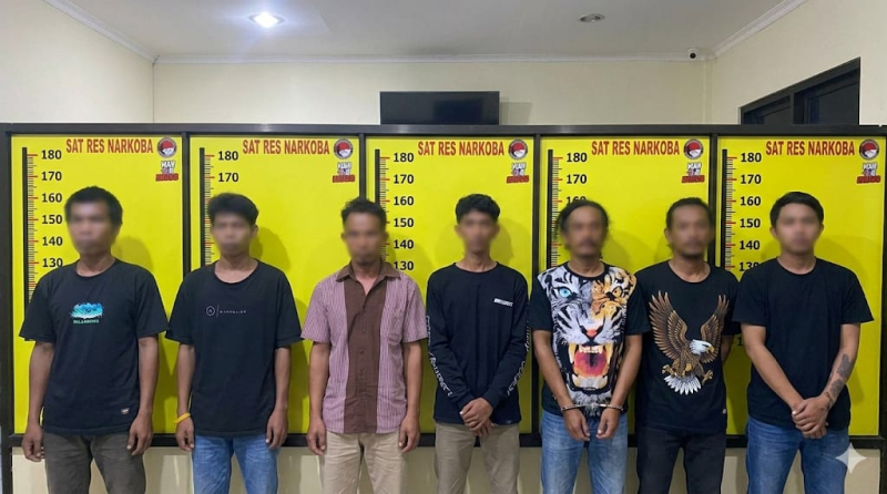 Polres Kerinci Bongkar Jaringan Narkoba, 6 Tersangka Sabu dan Ganja Ditangkap